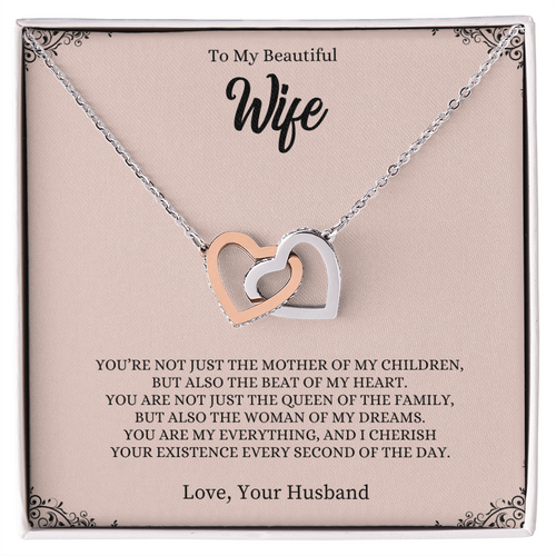To My Beautiful Wife | Interlocking Hearts necklace