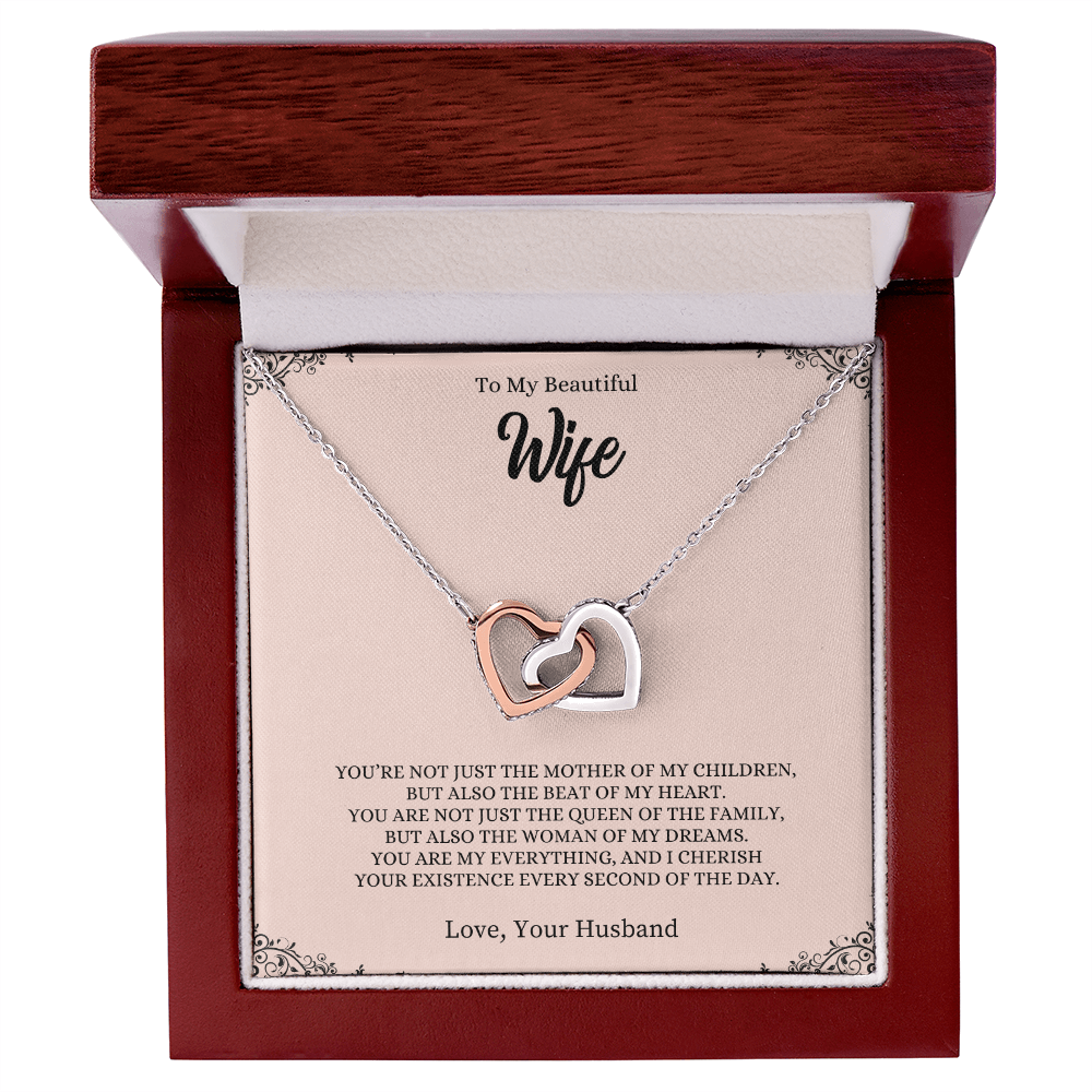 To My Beautiful Wife | Interlocking Hearts necklace