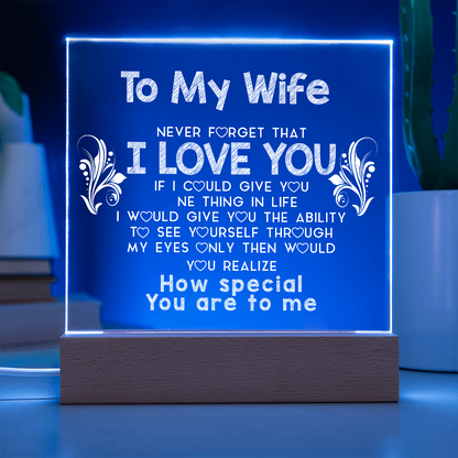 To My Wife | Square Acrylic Plaque