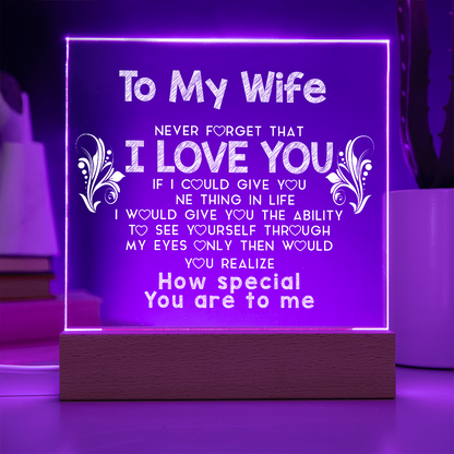 To My Wife | Square Acrylic Plaque