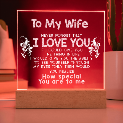 To My Wife | Square Acrylic Plaque