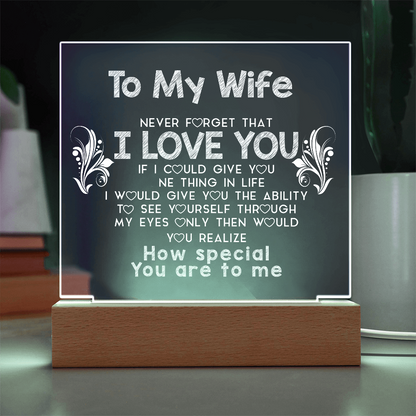 To My Wife | Square Acrylic Plaque