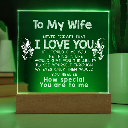 To My Wife | Square Acrylic Plaque