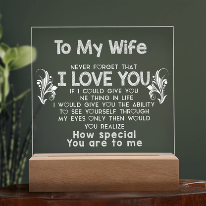 To My Wife | Square Acrylic Plaque